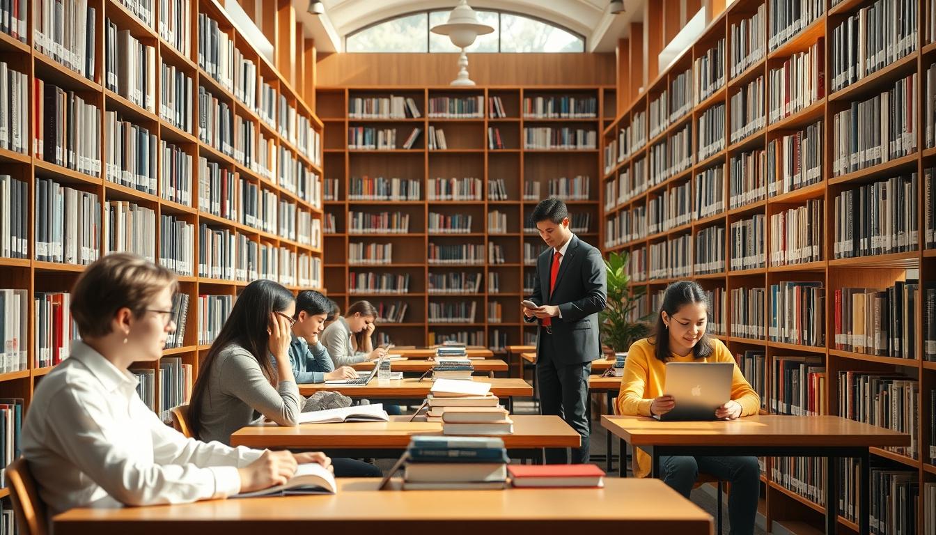 Student preparing for exams with study materials